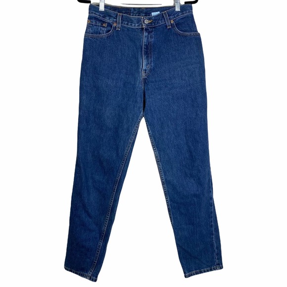 Levis Vintage 1999 550 Dark Wash High Waisted Straight Leg Sz 12 Reg - Picture 2 of 9